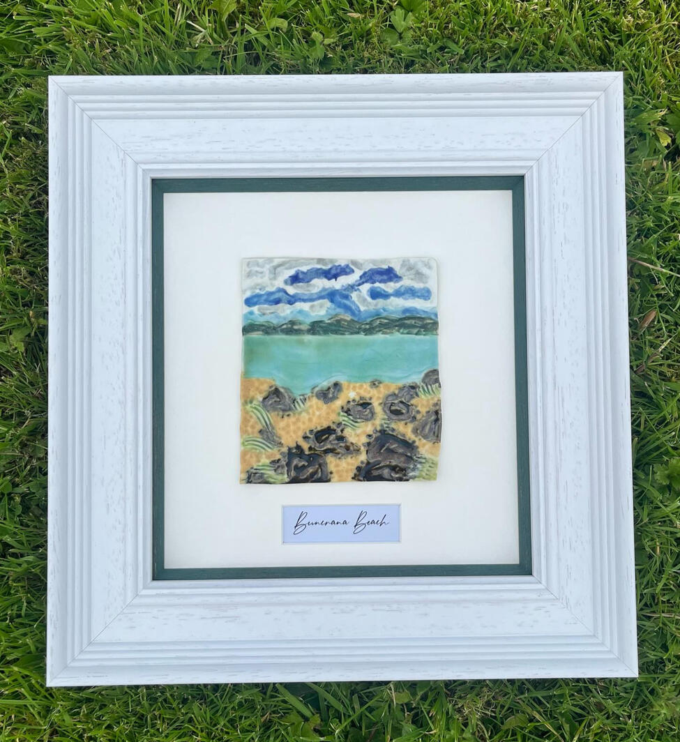 Untitled A hand-crafted framed pottery display